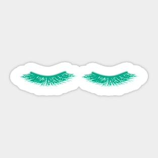 beautiful teal blue lashes Sticker